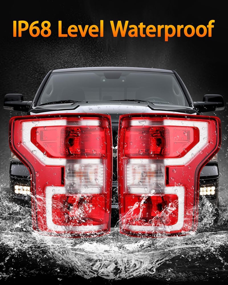 OKLPF Rear Brake Tail Lights Compatible With 2018 2019 2020 Ford F150 F-150 Replace JL3Z-13405-H,Replacement Red Taillights Assembly,Included Bulbs and Harness,Left Driver Side - Image 4